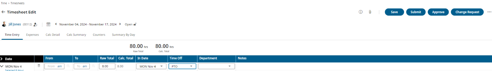 Reviewing and Editing Timesheets in Centrally HR