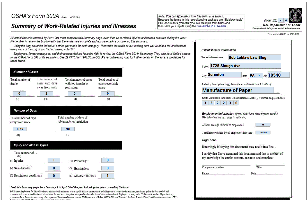 Centrally HR OSHA Forms and Reports