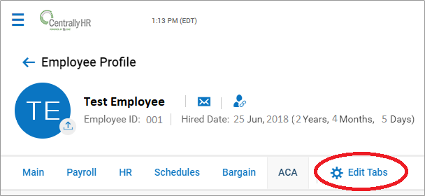 Employee ACA Tab Overview in Centrally HR