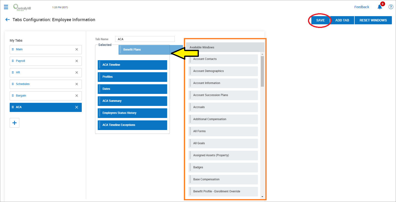 Employee ACA Tab Overview in Centrally HR